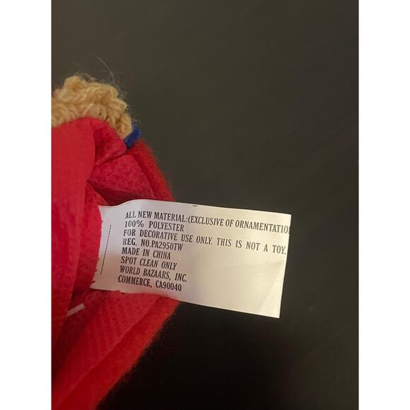 World Bazaars Christmas Stocking Hooked Snowman Red Green Decorative Holiday - Picture 4 of 5